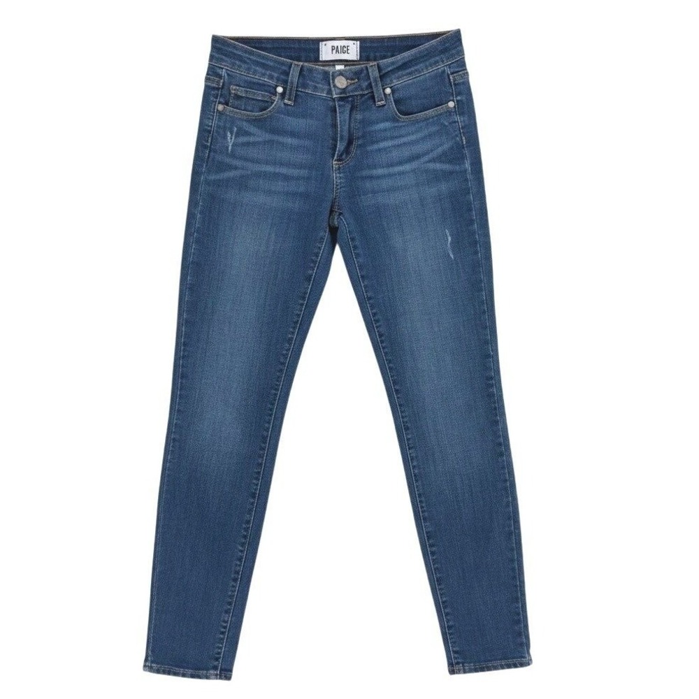 Paige Verdugo Ankle Skinny Jeans 24 Medium Blue Wash Clean Girl EUC